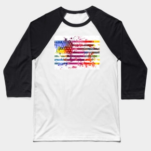 Splash US Flag Baseball T-Shirt